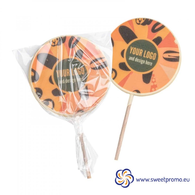 Chocolate Lollipop With Print Lolly Font 40 g - 500 pcs