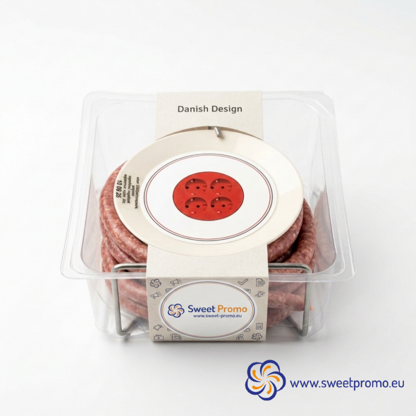 Spicy Sausage Snack on a Mini Cable Drum - Amount in package: 50pcs