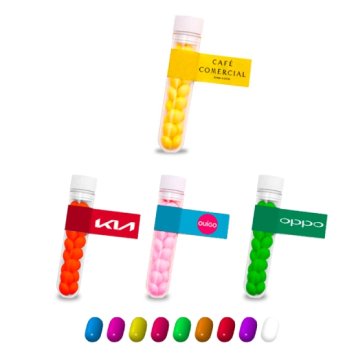 Promotional candy in a tube Promotional candy in a tube