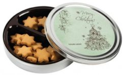 Ginger biscuits in a tin box