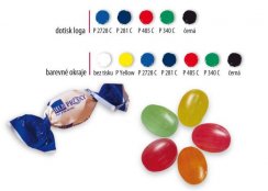 Rolled candies, coloured edges 5 kg
