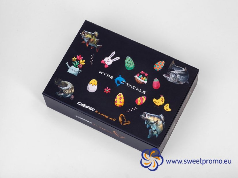 Calendar box with 13 compartments and magnetic closure - option A, ready for custom printing and product filling - ideal for corporate gifts and marketing campaigns.