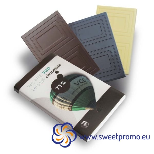 Belgian chocolate with custom printing 25g - Amount in package: 1000pcs