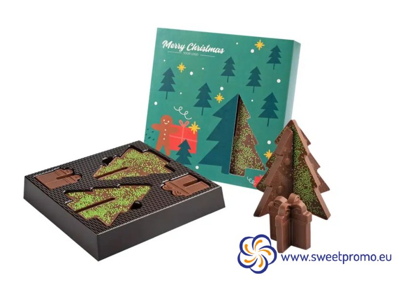 Chocolate 3D puzzle - Christmas tree 90 g - Amount in package: 100pcs Chocolate 3D puzzle - Christmas tree 90 g - Amount in package: 100pcs
