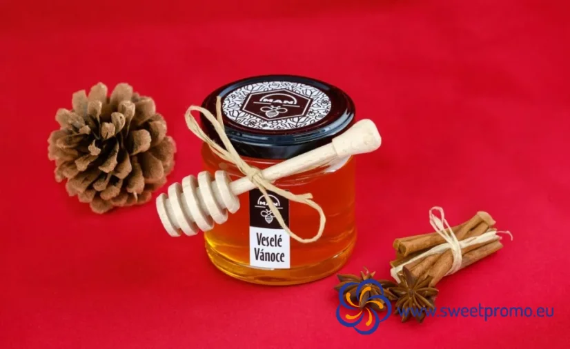 Promotional honey in glass 250 g - Amount in package: 100pcs