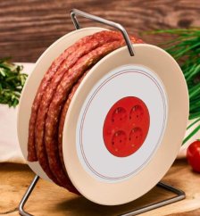 Spicy Sausage Snack on a Mini Cable Drum