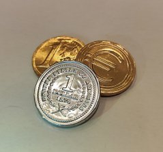 Chocolate coins with a mintage of