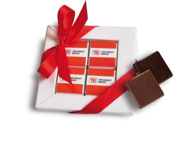Small chocolates 4 pcs with custom printing in gift box
