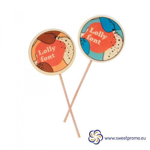 Chocolate Lollipop With Print Lolly Font 40 g - 500 pcs