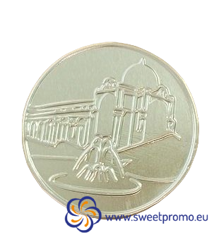 Chocolate coins with a embossing - Size: 41 mm, Amount in package: 150000pcs