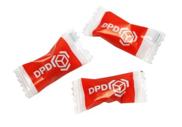 balení reklamních bonbónů mini sáček, flow pack