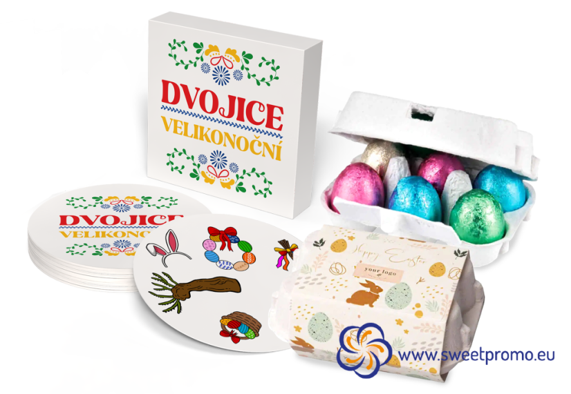 Package with chocolate eggs and Dobble game - Amount in package: 1000pcs