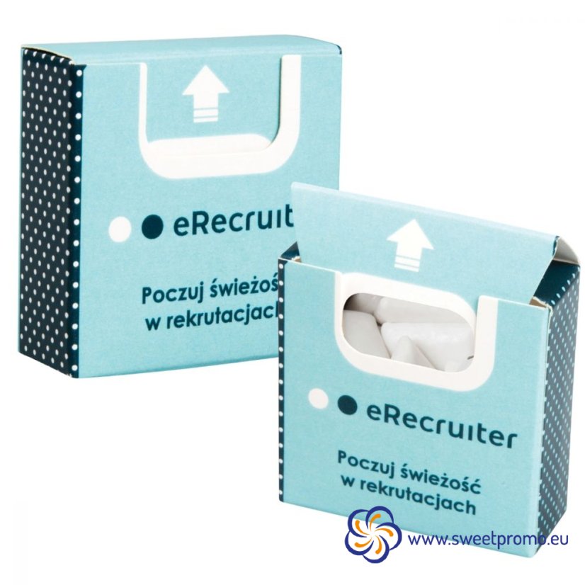 Chewing gum in a box with printing - Amount in package: 1000pcs, Variant: mint pastilles