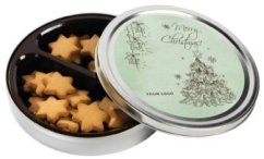 Gingerbread biscuits in a tin box