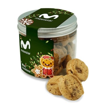 Christmas biscuits in a promotional plastic box
