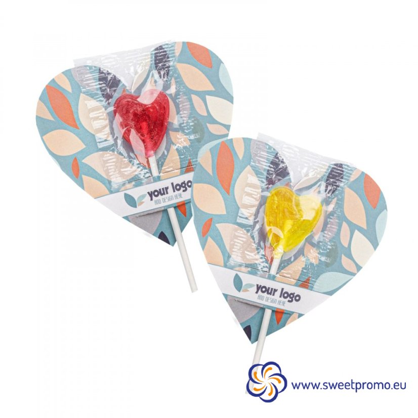 Fruit Lollipop Lolly Flyer Heart - Amount in package: 14000pcs