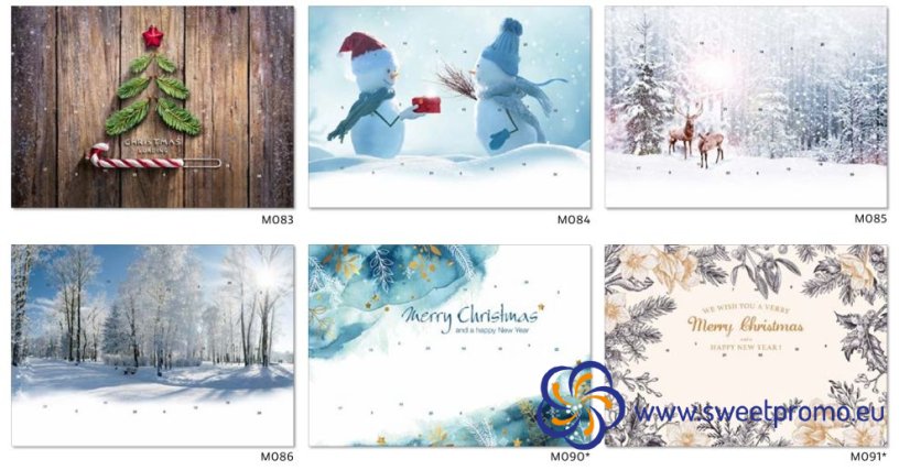 Ukázka motivů - Adventní kalendář A5
