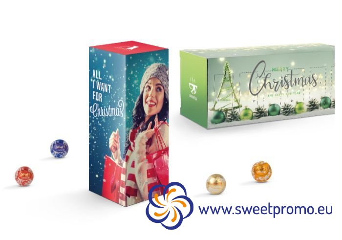 Adventní kalendář Věž mini čokoládové kuličky - V balení: 280ks