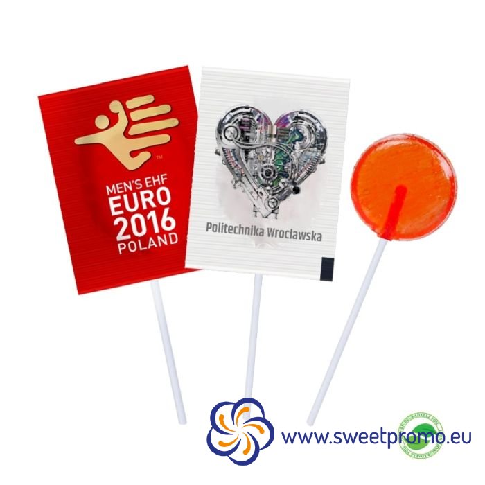 Mini lollipop with printing 7g - Amount in package: 7000pcs