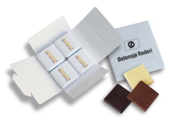 Small chocolates 4 pcs with custom printing in gift box