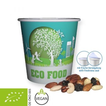 Vegan organic nut mix in a jar