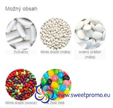 Chewing gum in a box with printing - Amount in package: 1000pcs, Variant: mint pastilles