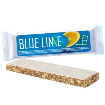 Vegan organic lime cereal bar in flowpack with promotional label