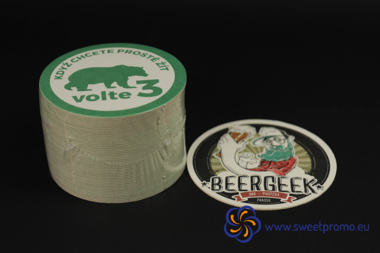 Beer coasters with custom printing 1/1 , 2/0 - Amount (pcs in package): 100