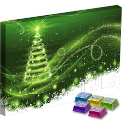 Advent calendar with iced chocolate