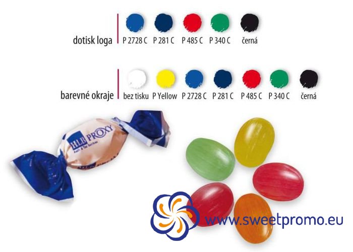 Twisted promotion candy, coloured borders 5 kg