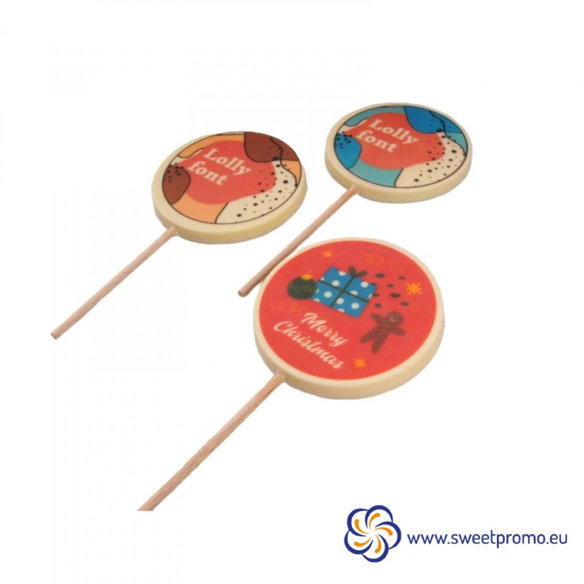 Chocolate Lollipop With Print Lolly Font 40 g - 500 pcs