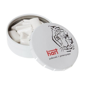 Advertising chewing gum with custom printing, clic clac box