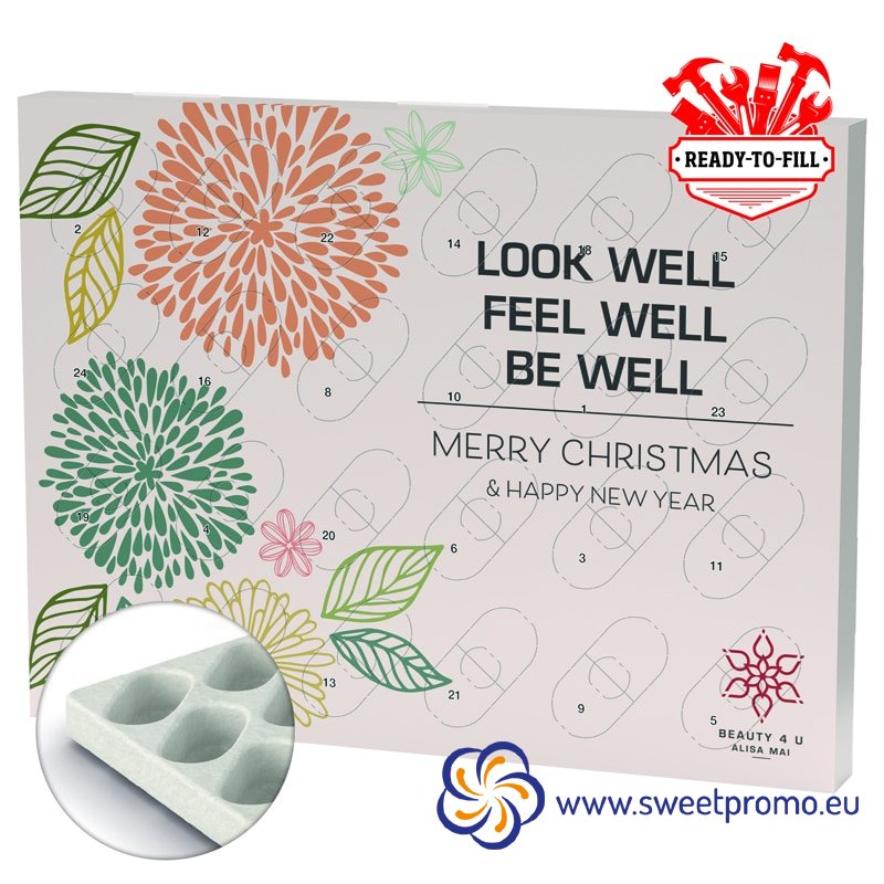 Eco XL advent calendar with custom contents and branded printing for Christmas marketing