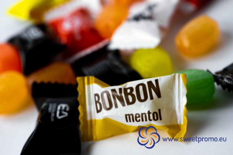 Promotional candies with advertising print