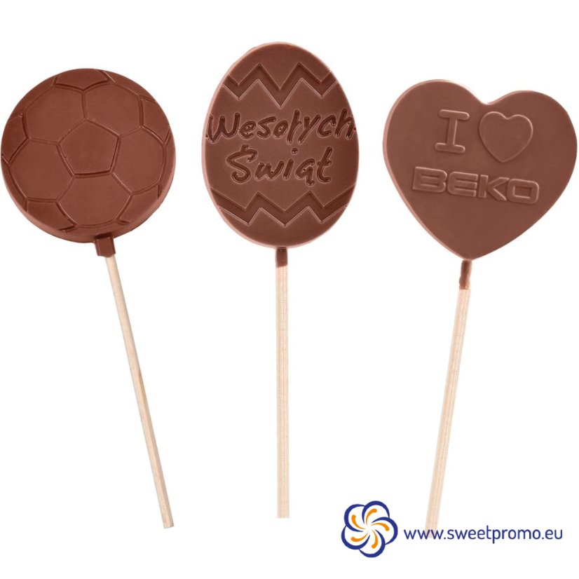 Chocolate lollipop 25g - Amount in package: 1000pcs