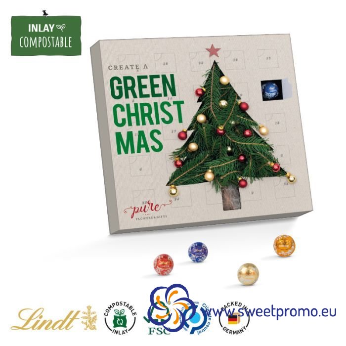 Adventní kalendář Lindt mini čokoládové kuličky - V balení: 120ks