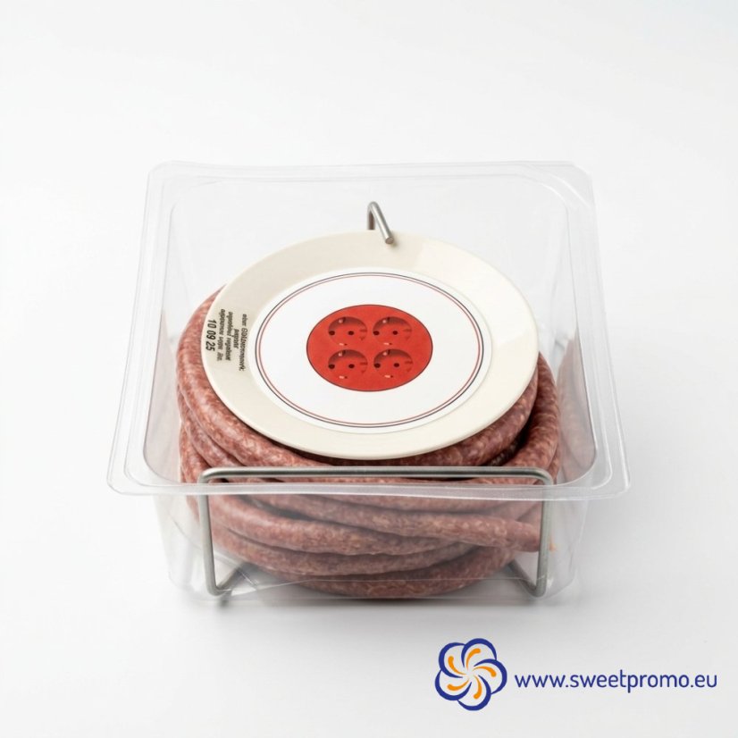 Spicy Sausage Snack on a Mini Cable Drum - Amount in package: 50pcs