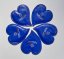 Blue heart-shaped promotional sugar with your own print. Originally packaged sugar for coffee and tea, suitable for hotels, restaurants, corporate events and catering, trade fairs and conferences.