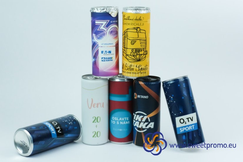 Energy nápoj v plechovce 250ml - Množství v balení: 500ks, Etiketa: matný či lesklý lak