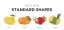 Promotional jelly candies – standard colors (yellow, orange, red, green) and standard flavors (lemon, orange, strawberry, pineapple)
