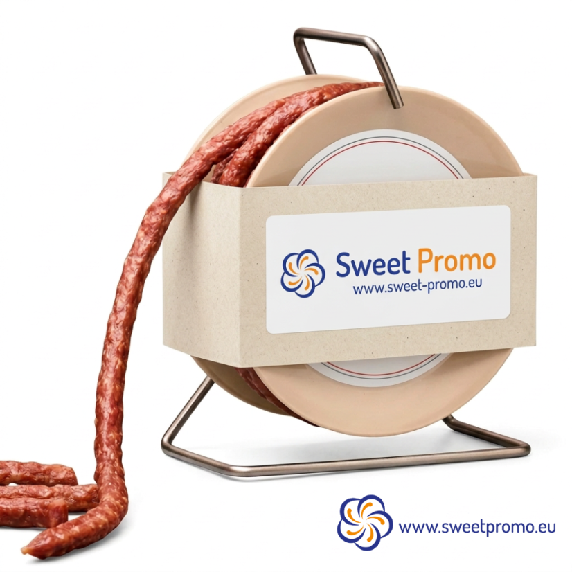 Spicy Sausage Snack on a Mini Cable Drum - Amount in package: 50pcs