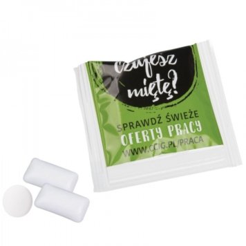 Advertising chewing gum in a bag with custom printing
