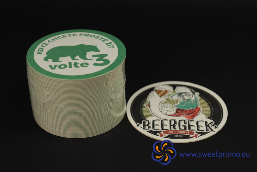 Beer coasters with custom printing 1/0 - Amount in package: 500pcs