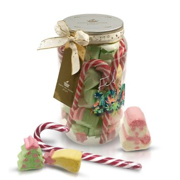 Christmas box with lollipops and marshmallows and custom printing