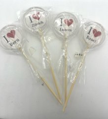 Sugar free transparent lollipop with printing 20g