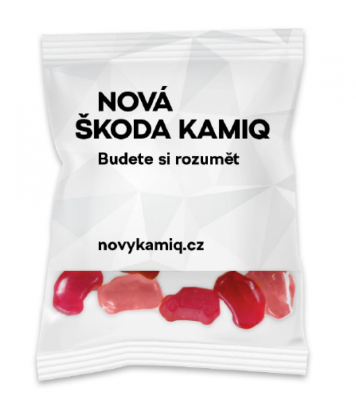 balení želé ve tvaru auta pro reklamní ůčely