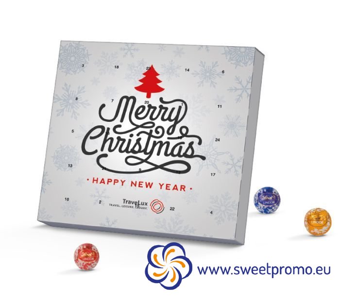 Adventní kalendář Lindt mini čokoládové kuličky - V balení: 120ks