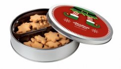 Ginger biscuits in a tin box