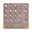Filling for an eco-friendly square Advent calendar with custom print: 24 chocolate stars (96 g) made of 33% milk chocolate, in a silver foil. An ideal Christmas gift for employees, business partners and clients.