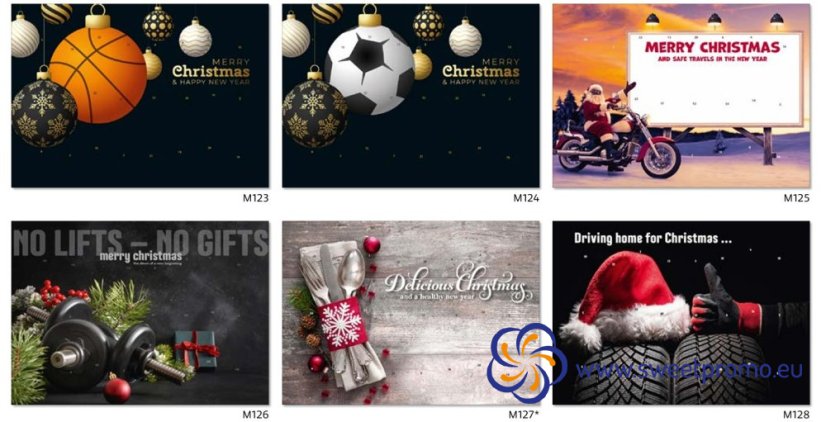Ukázka motivů - Adventní kalendář A5